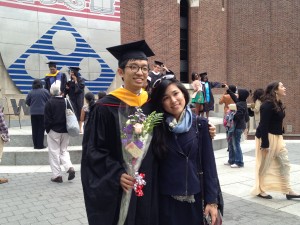 Leslie Smith & Associates Alumnus, Kent with a friend on graduation day at Penn. 